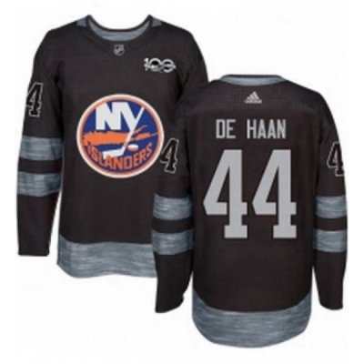 Mens Adidas New York Islanders 44 Calvin de Haan Premier Black 1917 2017 100th Anniversary NHL Jersey