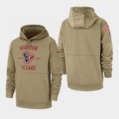 Mens Houston Texans Tan 2019 Salute to Service Sideline Therma Pullover Hoodie