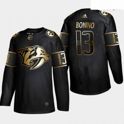 Panthers 13 Nick Bonino Black Gold Adidas Jersey