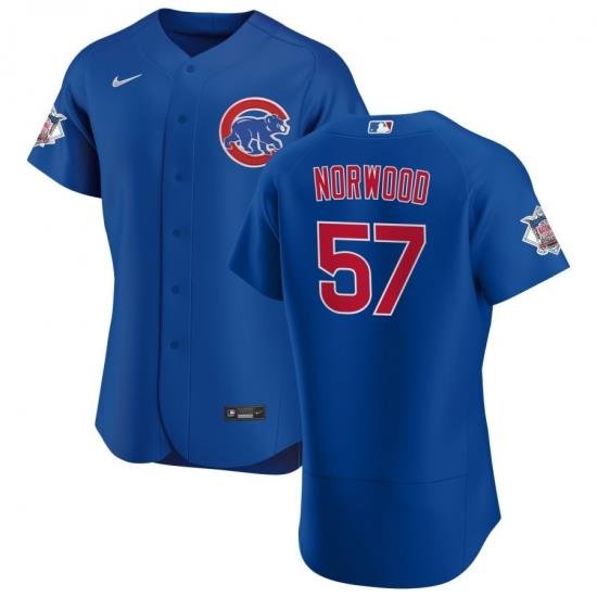 Men Chicago Cubs 57 James NorWood Men Nike Royal Alternate 2020 Flex Base Player Jersey