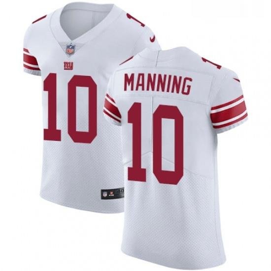 Mens Nike New York Giants 10 Eli Manning White Vapor Untouchable Elite Player NFL Jersey