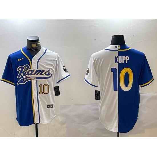 Men Los Angeles Rams 10 Cooper Kupp Royal Cool Base Stitched Baseball Jersey 9