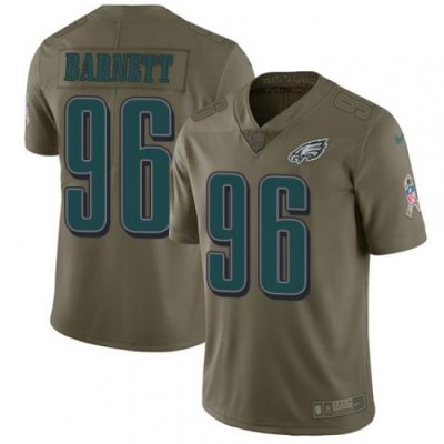 Nike Eagles #96 Derek Barnett Olive Mens Stitched NFL Limited 2017 Salute To Service Jersey