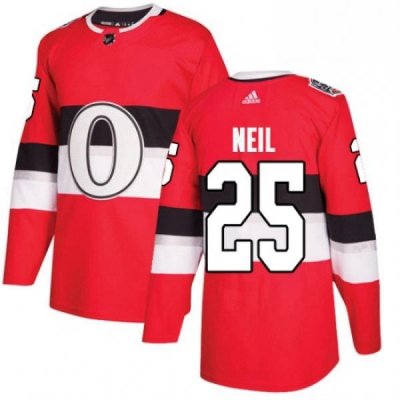 Mens Adidas Ottawa Senators 25 Chris Neil Authentic Red 2017 100 Classic NHL Jersey