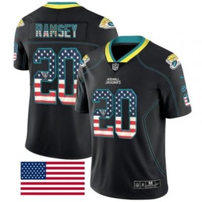 Nike Jaguars #20 Jalen Ramsey Black Mens Stitched NFL Limited Rush USA Flag Jersey