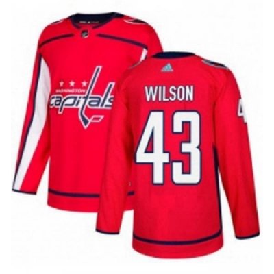 Youth Adidas Washington Capitals 43 Tom Wilson Authentic Red Home NHL Jersey