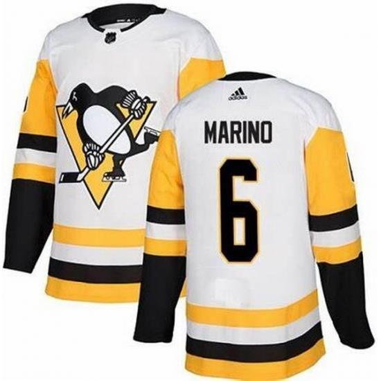 Men Pittsburgh Penguins 6 John Marino White Adidas Jersey