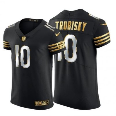 Chicago Bears 10 Mitchell Trubisky Men Nike Black Edition Vapor Untouchable Elite NFL Jersey