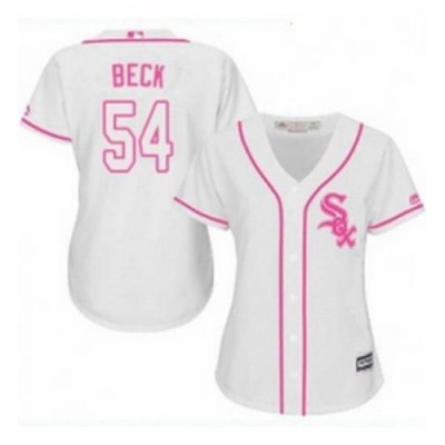 Womens Majestic Chicago White Sox 54 Chris Beck Replica White Fashion Cool Base MLB Jersey