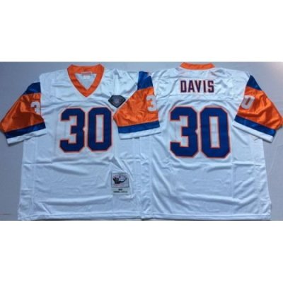 Mitchell And Ness Broncos #30 terrell davis white Throwback Stitched NFL Jersey