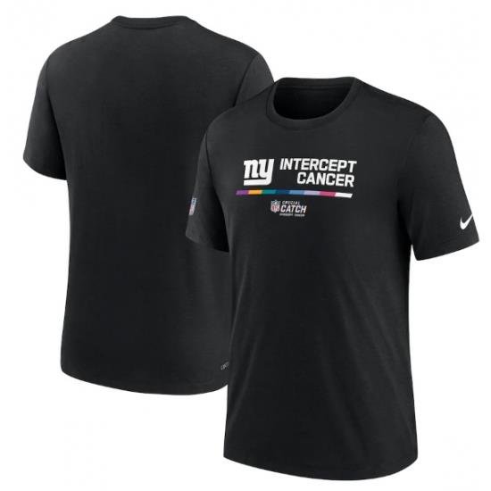 Men New York Giants 2022 Black Crucial Catch Performance T Shirt