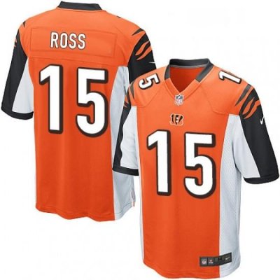 Mens Nike Cincinnati Bengals 15 John Ross Game Orange Alternate NFL Jersey