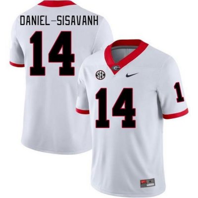 Men #14 David Daniel-Sisavanh Georgia Bulldogs College Football Jerseys Stitched-White