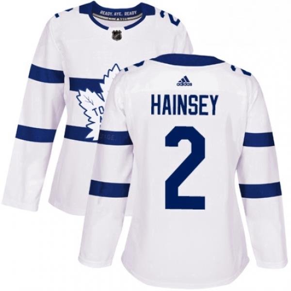 Womens Adidas Toronto Maple Leafs 2 Ron Hainsey Authentic White 2018 Stadium Series NHL Jersey