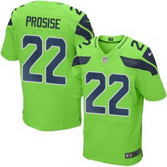 Nike Seahawks #22 C J Prosise Green Mens Stitched NFL Elite Rush Jersey