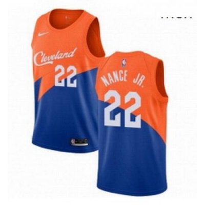 Mens Nike Cleveland Cavaliers 22 Larry Nance Jr Swingman Blue NBA Jersey City Edition