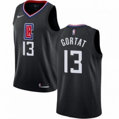 Mens Nike Los Angeles Clippers 13 Marcin Gortat Swingman Black NBA Jersey Statement Edition