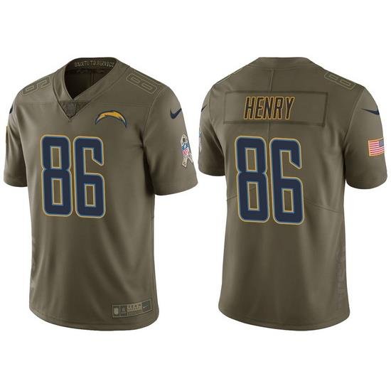 Mens Chargers hunter henry olive 2017 salute to service jersey