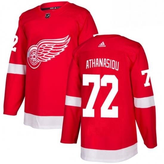 Mens Adidas Detroit Red Wings 72 Andreas Athanasiou Authentic Red Home NHL Jersey