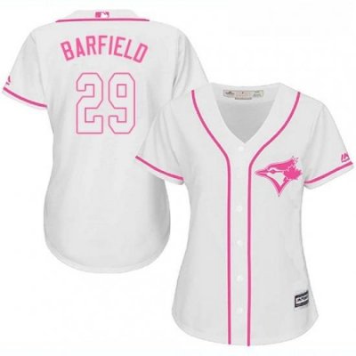 Womens Majestic Toronto Blue Jays 29 Jesse Barfield Authentic White Fashion Cool Base MLB Jersey