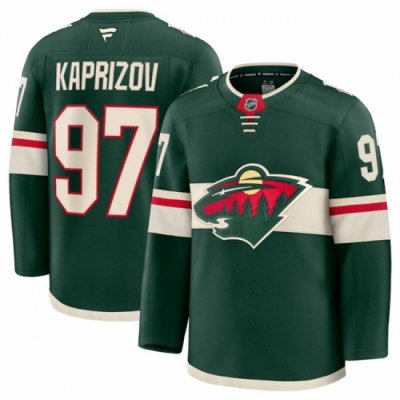 Men Minnesota Wild 97 Kirill Kaprizov Green 2024 25 Home Stitched Hockey Jersey