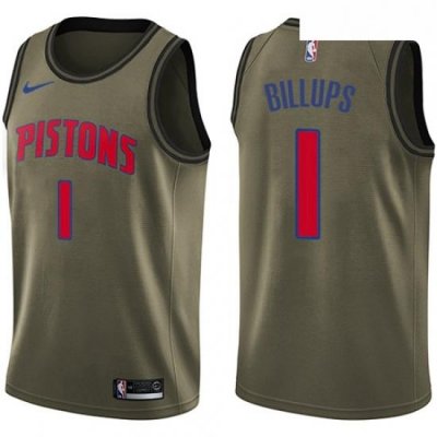 Youth Nike Detroit Pistons 1 Chauncey Billups Swingman Green Salute to Service NBA Jersey