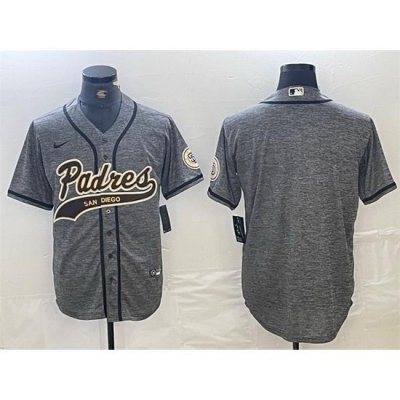 Men San Diego Padres Blank Gray Cool Base Stitched Baseball Jersey