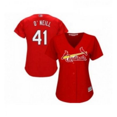 Womens St Louis Cardinals 41 Tyler O Neill Replica Red Alternate Cool Base Baseball Jersey