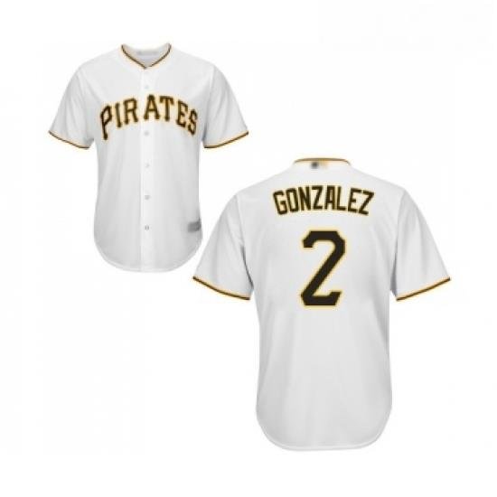 Youth Pittsburgh Pirates 2 Erik Gonzalez Replica White Home Cool Base Baseball Jersey