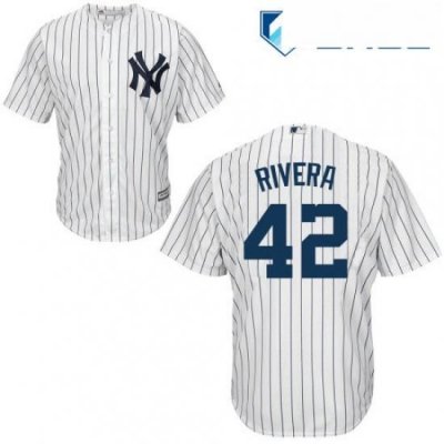 Youth Majestic New York Yankees 42 Mariano Rivera Replica White Home MLB Jersey