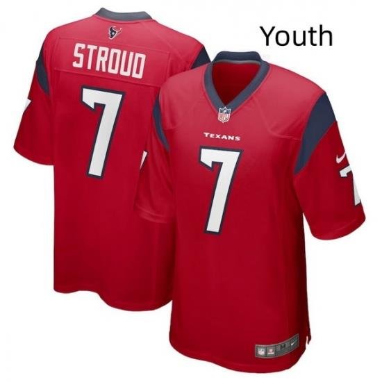 Youth Houston Texans 7 C J  Stroud Red Stitched Game Jersey