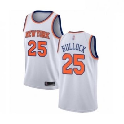 Youth New York Knicks 25 Reggie Bullock Swingman White Basketball Jersey Association Edition