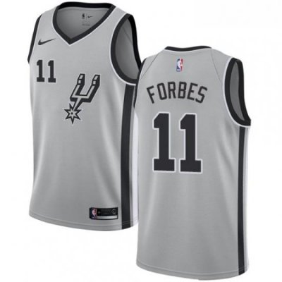 Womens Nike San Antonio Spurs 11 Bryn Forbes Swingman Silver NBA Jersey Statement Edition