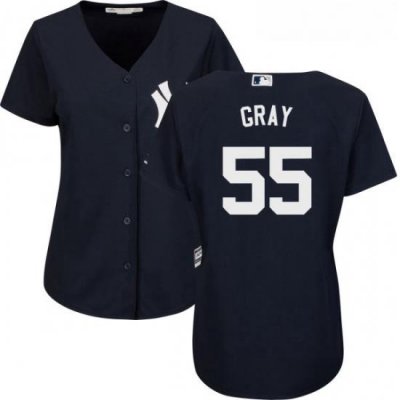 Womens Majestic New York Yankees 55 Sonny Gray Authentic Navy Blue Alternate MLB Jersey