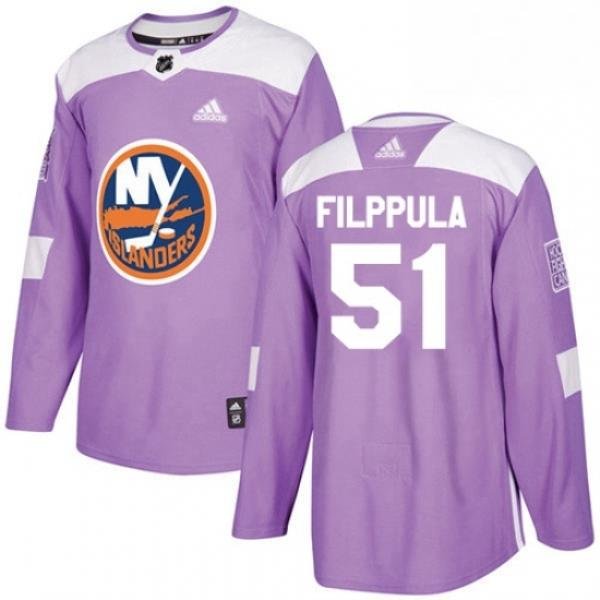 Mens Adidas New York Islanders 51 Valtteri Filppula Authentic Purple Fights Cancer Practice NHL Jersey