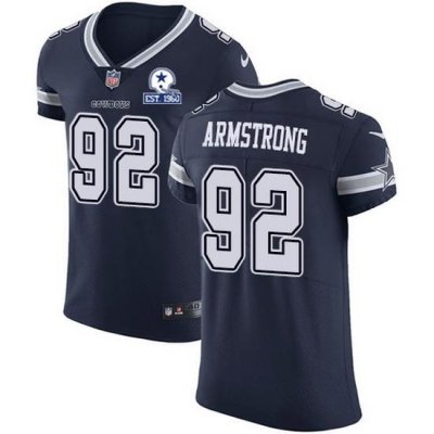 Nike Cowboys 92 Dorance Armstrong Navy Blue Team Color Men Stitched With Established In 1960 Patch NFL Vapor Untouchable Elite Jersey