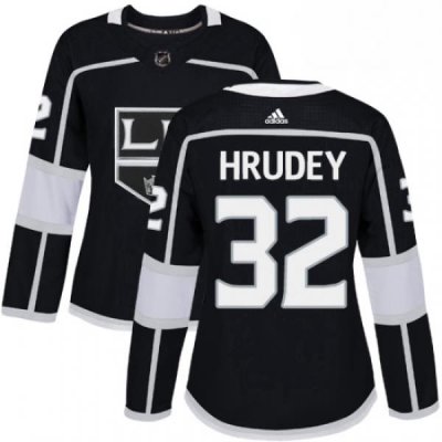 Womens Adidas Los Angeles Kings 32 Kelly Hrudey Authentic Black Home NHL Jersey