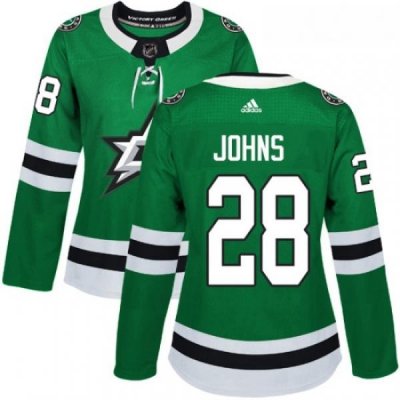 Womens Adidas Dallas Stars 28 Stephen Johns Premier Green Home NHL Jersey