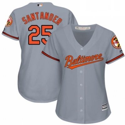 Womens Majestic Baltimore Orioles 25 Anthony Santander Authentic Grey Road Cool Base MLB Jersey