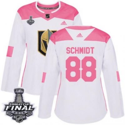 womens nate schmidt vegas golden knights jersey white pink adidas 88 nhl 2018 stanley cup final authentic fashion