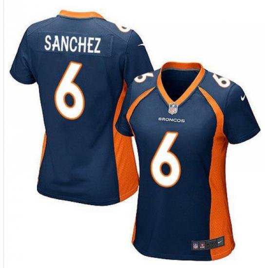 Nike Broncos #6 Mark Sanchez Blue Alternate Womens Stitched NFL New Elite Jersey