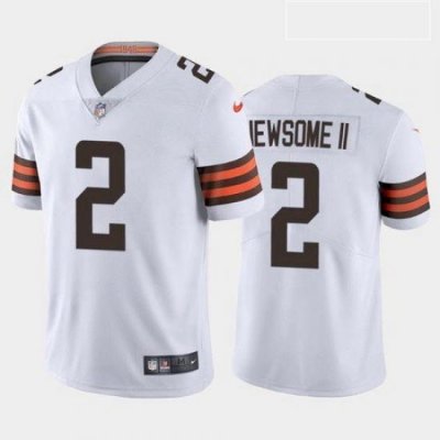 Men Cleveland Browns Greg Newsome II White Brown 2021 Draft Jersey