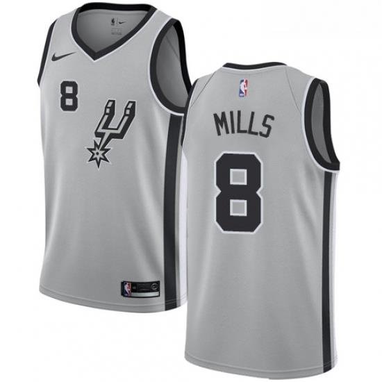 Womens Nike San Antonio Spurs 8 Patty Mills Swingman Silver Alternate NBA Jersey Statement Edition