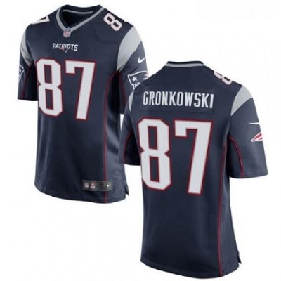 Mens Nike New England Patriots 87 Rob Gronkowski Game Navy Blue Team Color NFL Jersey