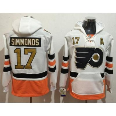 Flyers #17 Wayne Simmonds White 3rd Name & Number Pullover NHL Hoodie