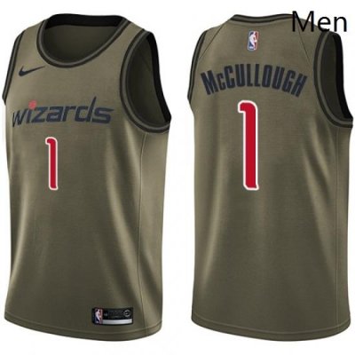 Mens Nike Washington Wizards 1 Chris McCullough Swingman Green Salute to Service NBA Jersey