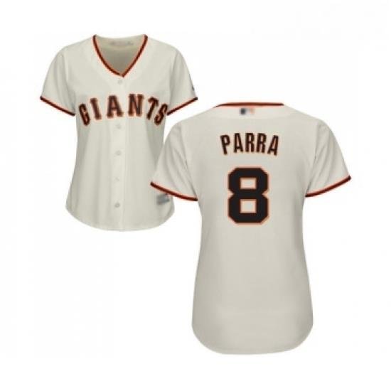 Womens San Francisco Giants 8 Gerardo Parra Replica Cream Home Cool Base Baseball Jersey