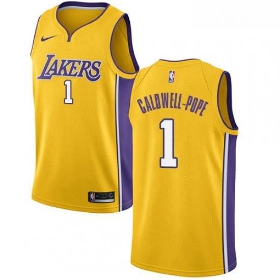 Womens Nike Los Angeles Lakers 1 Kentavious Caldwell Pope Swingman Gold Home NBA Jersey Icon Edition