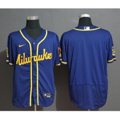 BreWers Blank Royal Nike 2020 Flexbase Jerseys