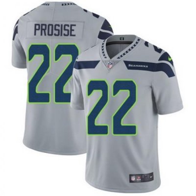 Nike Seahawks #22 C  J  Prosise Grey Alternate Mens Stitched NFL Vapor Untouchable Limited Jersey